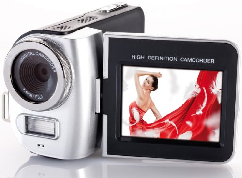 Aiptek T8Pro Camcorder (4-fach digital Zoom, 6,1 cm (2,4 Zoll) Display, HDMI Kabel, inkl. USB 2.0) silber