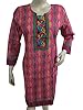 Womens Kurta Tunic Dress, Lounge Wear Kaftans Pink Top Kurti Patio Dress S