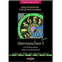 Geschenkpapier Sternzeichen 1 Zwilling-Stier-Widder-Fische-Wassermann-Steinbock