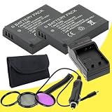 TWO Panasonic Lumix DMC-GX1 16 MP Micro 4/3 Compact System Camera DMW-BLD10 Lithium Ion Replacement Batteries w/Charger + 3 Piece Filter Kit DavisMAX Accessory GX1 Bundle