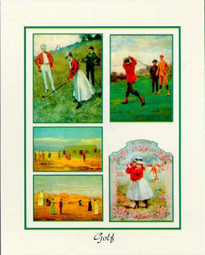 Golf by Santa,9.5 in. x 11.8 in.