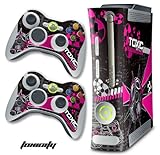 New XBOX 360 Console Protective Decal Skin - Toxicity - Pink