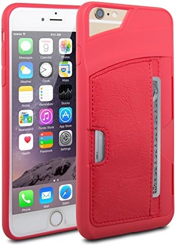 iPhone 6/6s (4.7") MeGa, Wallet Case - Credit Card Holder [CM4] [Defender] PU Leather-Dual Layers Carrying Case Protective Shell Ultra Slim Protective Phone Cover (Red)