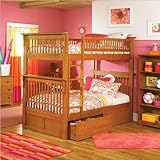 Antique Walnut Atlantic Furniture Colorado Twin over Twin Wood Bunk Bed