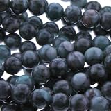 Ocean Fossil Jasper : Ball-Plain - 5mm Diameter, Sold by: 16 Inch Strand with Angel Mountain Beads Heart Charm (.625 x .570 inches)