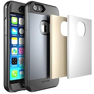 iPhone 6 Case, SUPCASE Water Resist Full-body Protection Heavy Duty Case with Built-in Screen Protector and 3 Interchangeable Covers for Apple iPhone 6 (4.7 inch) - Retail Packaging - Space Gray/Silver/Gold, Dual Layer Design + Impact Resistant Bumper