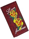 Designer Style Red Rose Endless Love Forever Wallet Checkbook Holder