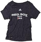 MLB Boys' Boston Red Sox Short Sleeve Heathered, Navy, Large