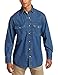 Key Apparel Men's Long Sleeve Western Snap Denim Shirt, Denim, Medium-Regular