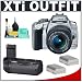 Canon Digital Rebel XTi 10.1MP Digital SLR Camera (Silver) + Canon EF-S 18-55mm Lens [Outfit] + BG-E3 Grip + (2) NB-2LH Battery Packs