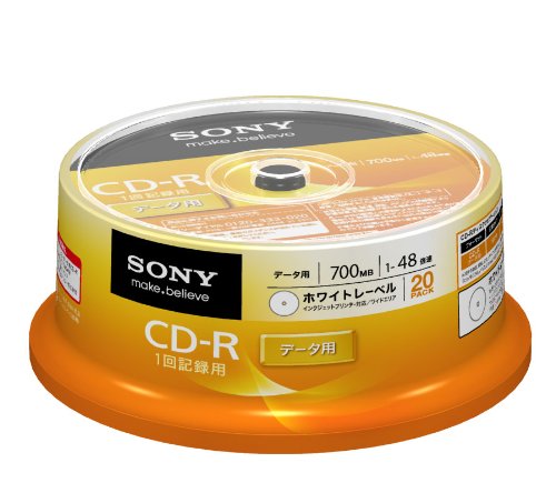 SONY データ用CD-R 700MB 48倍速 ホワイトプリンタブル 20枚スピンドルP 20CDQ80GPWP