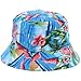 BYOS Fashion Packable Reversible Black Printed Fisherman Bucket Sun Hat, Many Patterns (Tropical Flamingo Blue)