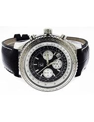 Techno Com By Kc 50mm 12 Diamonds Watch Dark Black Face