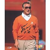 Don Shula Autographed Miami Dolphins (Orange Sweater) 8x10 Photo w/ "HOF 97"