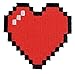 8-Bit Heart Video Game Embroidered Iron On Patch Applique