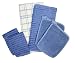 Ritz Royale Collection 6-Piece Towel Dish Cloth and Pocket Mitt Kitchen Ensemble, Smoke Blue