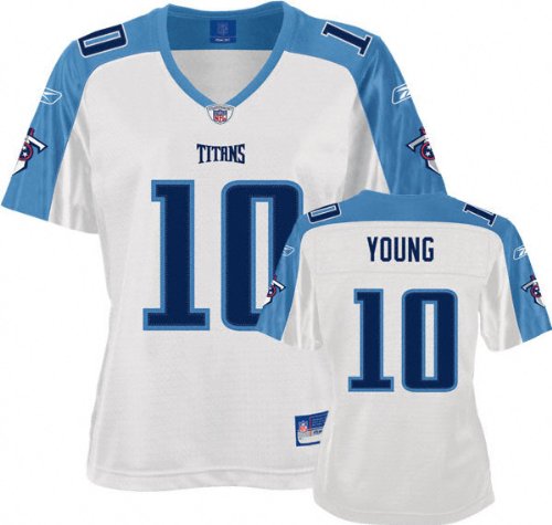 Vince Young White Reebok Premier Tennessee Titans Women's Jersey