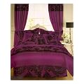 Gaveno Cavailia Royal Armask Aubergine Fully Lined Curtains 66" Wide x 72" Drop