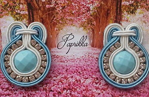 Handmade Soutache Women Earrings Blue