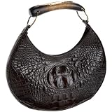 Jalda Croc-Embossed Crescent Hobo