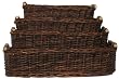 Country Hand Woven Oval Sapling Baskets Set / 4, Large=26.5"L x 13"W x 7"H