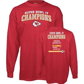 Kansas City Chiefs -Red- Super Bowl IV Champions Commemorative Long Sleeve T-Shirt