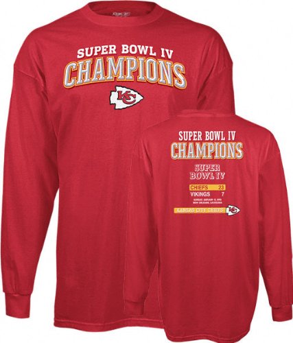 Buy Kansas City Chiefs -Red- Super Bowl IV Champions Commemorative Long Sleeve T-Shirt