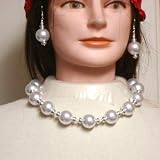 Nc24, Short Chain Large White Pearl Animation Necklace
