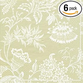 Boston International Crisp Florence Cornucopia Cream Pastel Cocktail Napkins (Pack of 6)