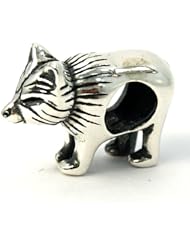 .925 Sterling Silver " Natural Bear " Bead Compatible with Pandora Chamilia Kay Troll Bracelet