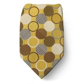 BCBG Attitude by Max Azria Silk Neck Tie - Yellow, Brown