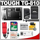 Olympus Tough TG-810 Shock & Waterproof Digital Camera (Black) with 16GB Ca ....