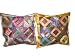 2 Dark Chocolate Red Zari Borders Toss Pillow Cushion Covers