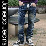 JONEAA JEANS メタルブラックボタンロックフライジーンズ