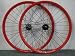 TRACK FIXED GEAR WHEELS WHEELSET RED DEEP V RIMS 700C