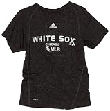 MLB Boys' Chicago White Sox Short Sleeve Heathered, Black, Small