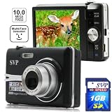 SVP Slim Xthinn-A10 Black 10MP 3x Optical Zoom 3 LCD ISO 1000 Digital Camera (1GB High Speed SD Card Included)