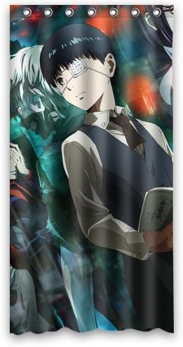 Japanese Anime Cartoon Tokyo Ghoul Kaneki Ken Custom Design Shower Curtain Personalized Bath Curtain 36 x 72 Inch