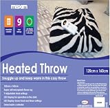 MAXIM ZEBRA ELECTRIC HEATED FLEECE BLANKET THROW TV COSY WRAP SNUGGLE BLANKET