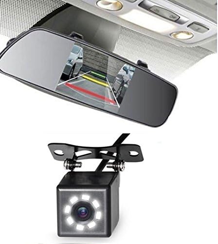 PYvideo Backup Camera with 8 LEDs and 4.3 Inch Mirror Screen Kit for Vehicles