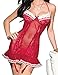VillyDan Women's Strappy Sexy Lingerie One Size RED