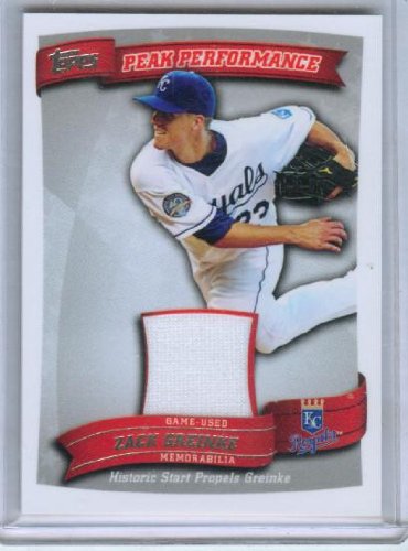 Zach Greinke 2010 Topps Baseball Peak Performance Card #PPR-ZG Game Used / Worn Jersey Swatch / Milwaukee Brewers / Kansas City Royals