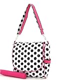 DIAPER BAG POLKA DOTS MESSENGER BAG WHITE BLACK FUCHSIA NEW