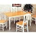 Country Butcher Block Oak and White Finish Wood Dining Table
