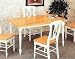 Country Butcher Block Oak & White Finish Wood Dining Table