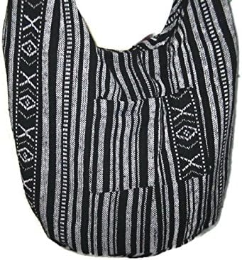 Thai Cotton Sling Bag Purse Crossbody Messenger Hippie Hobo Hand Woven Ikat(STEP ONE)