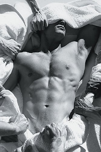 Almost Nude, Sexy Muscular Man. Black & White Photography. Art Poster Print. 22