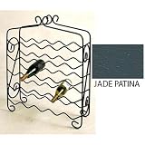 25 Bottle Wine Rack-Wrought Iron-Jade Patina (Jade Patina) (26"H x 8"W x 33"D)