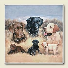 Click here to buy AbsorbaStone Coaster set~ Labrador Retriever - Rascals Become Legends ~4 Tile Drink... by Artworks Home Accents.
