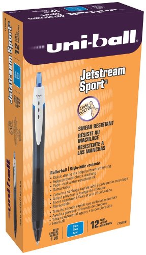 Uni-Ball Jetstream Sport RT Ballpoint Retractable Pen, Blue Ink, Bold Point, Dozen (SAN1738686)